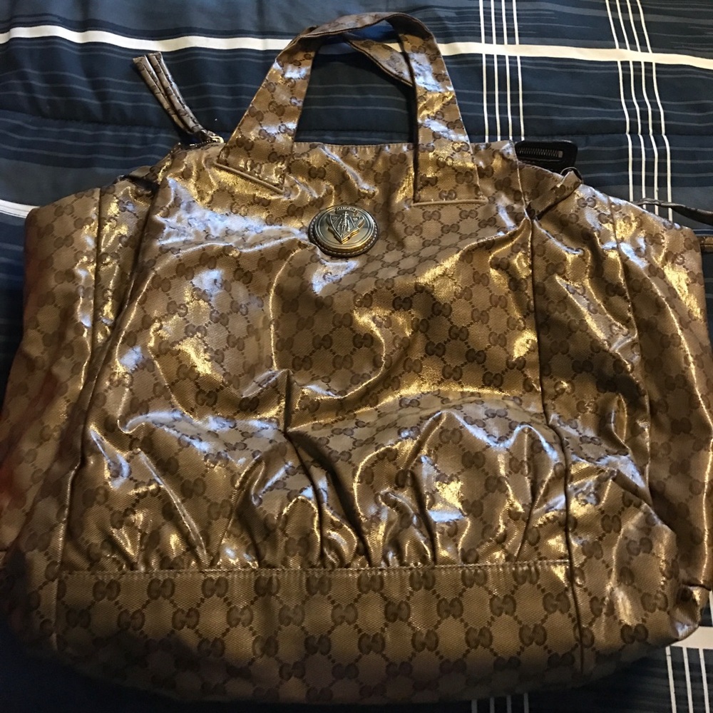 Gucci Metallic Brown Tote Bag